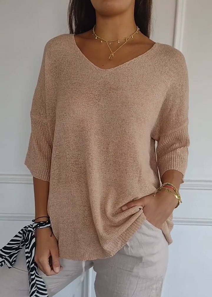 Élise | Top Intemporel à Col V